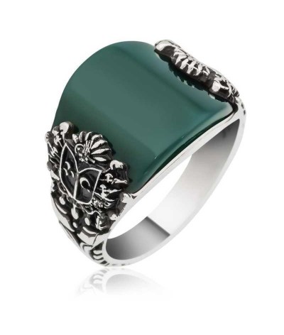 Gümüş Osmanlı Devlet Arması Erkek Yüzük