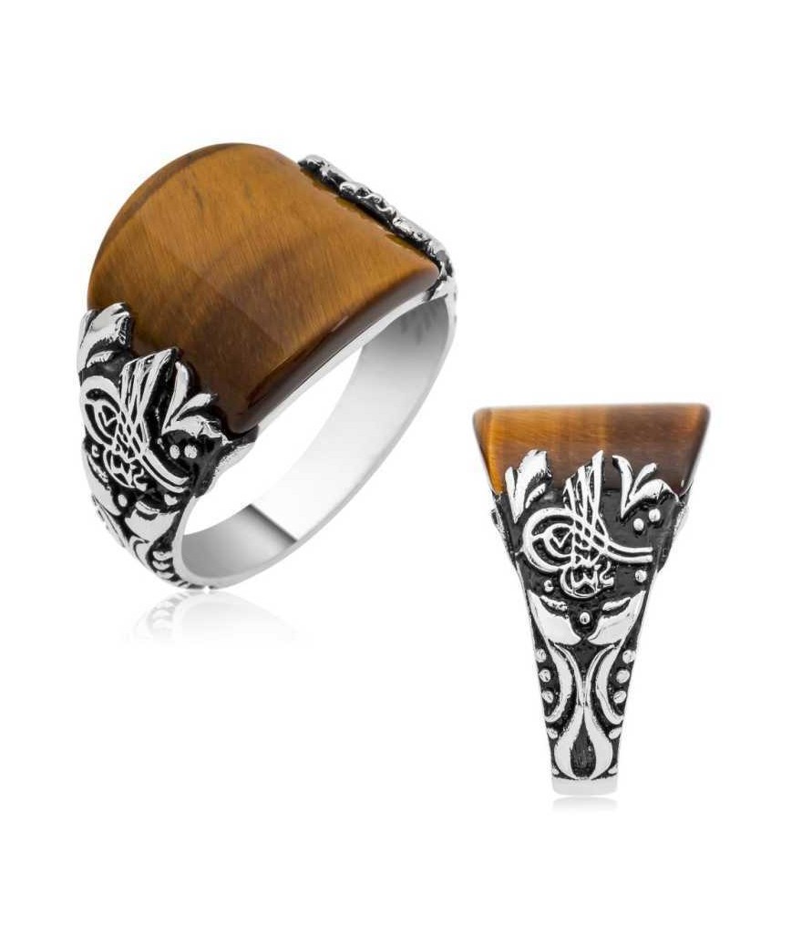 Gümüş Tuğralı Erkek Yüzük