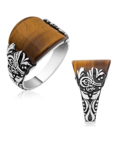 Gümüş Tuğralı Erkek Yüzük