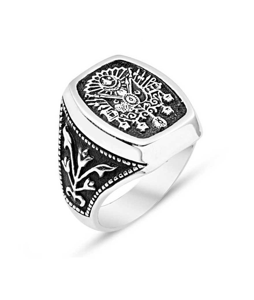 Gümüş Osmalı Armalı Erkek Yüzük