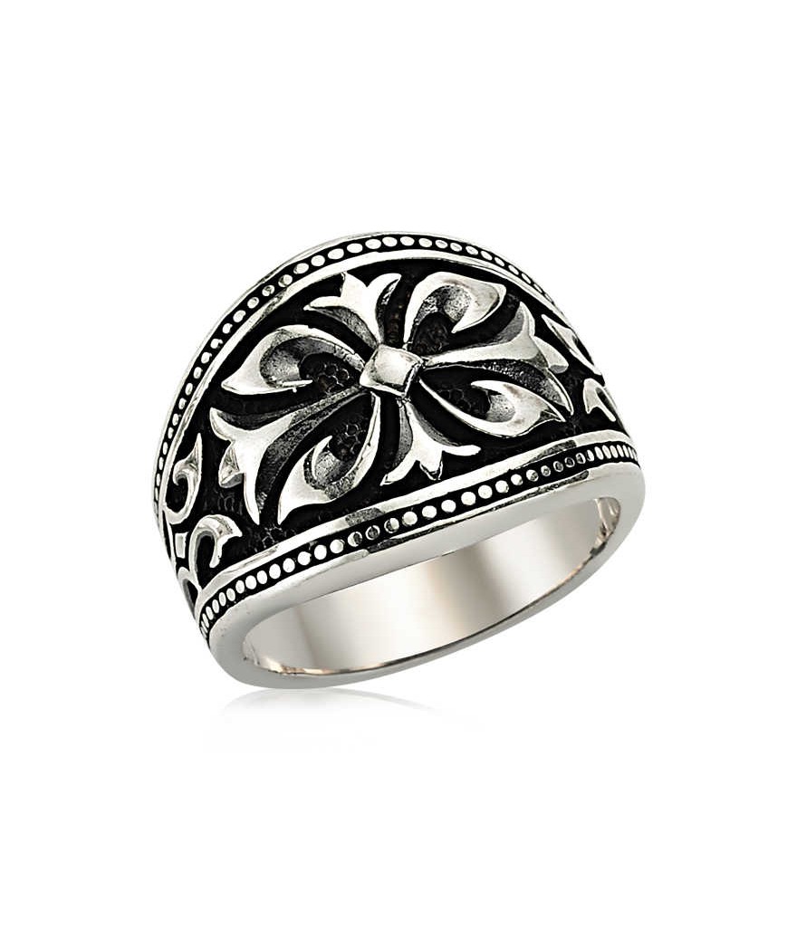 Gümüş Desenli Erkek Yüzük