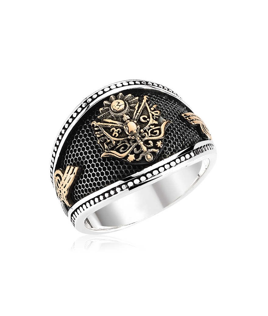 Gümüş Osmanlı Devlet Armalı Erkek Yüzük