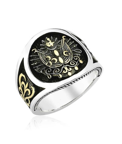 Gümüş Osmanlı Devlet Armalı Erkek Yüzük