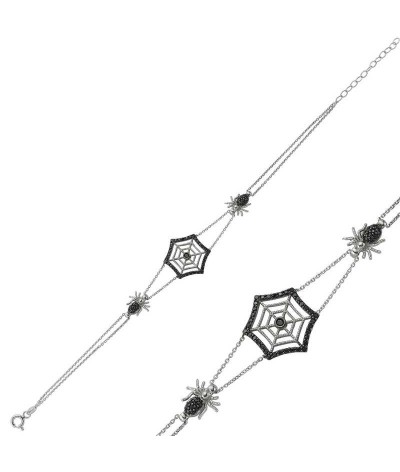 Gümüş Örümcek Ağı Bayan Bileklik