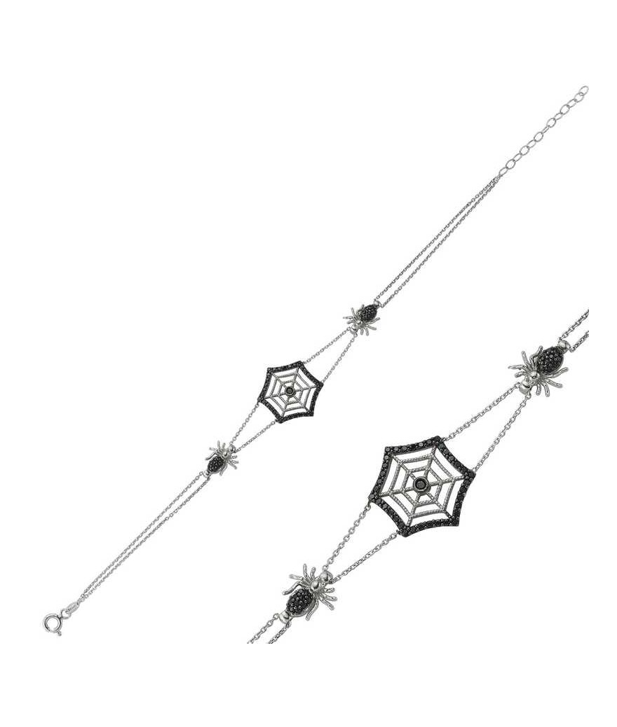 Gümüş Örümcek Ağı Bayan Bileklik