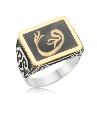 Gümüş Lale Vav Erkek Yüzük