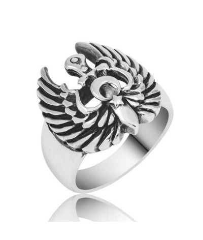 Gümüş Kartal Kanadı Erkek Yüzük