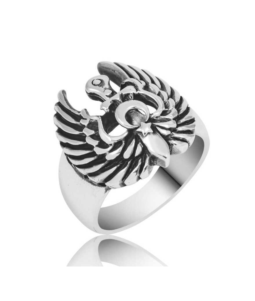 Gümüş Kartal Kanadı Erkek Yüzük