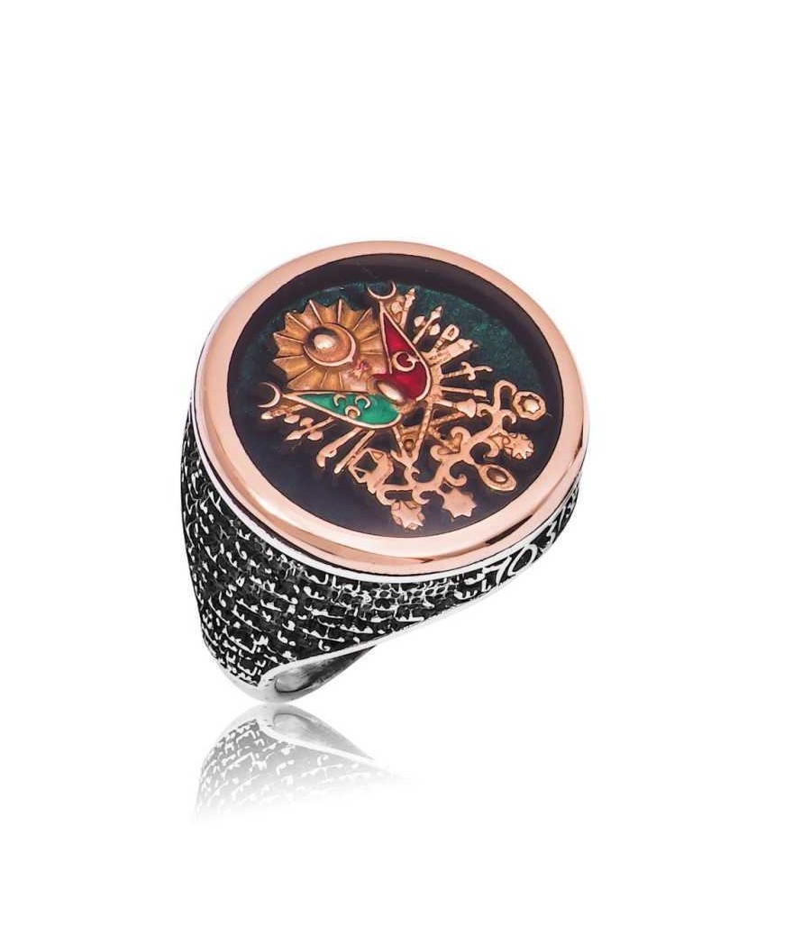 Gümüş Osmanlı Devlet Armalı Fetih Erkek Yüzük