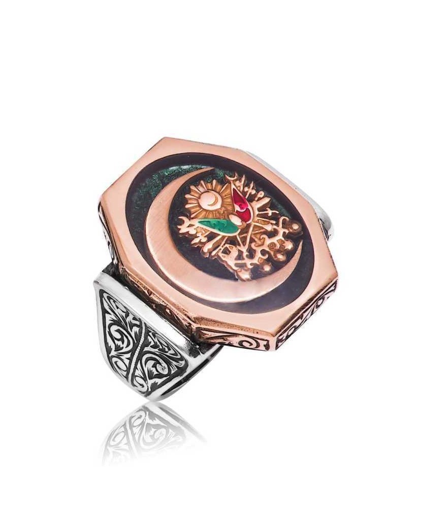 Gümüş Osmanlı Devlet Armalı Erkek Yüzük