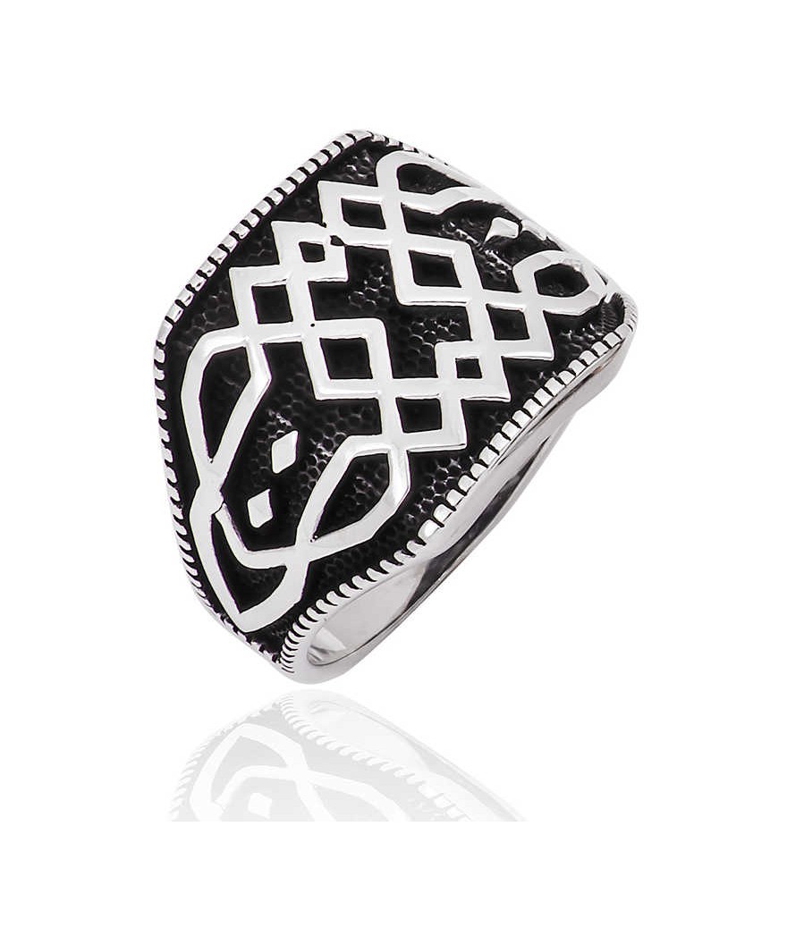 Gümüş Desenli Erkek Yüzük
