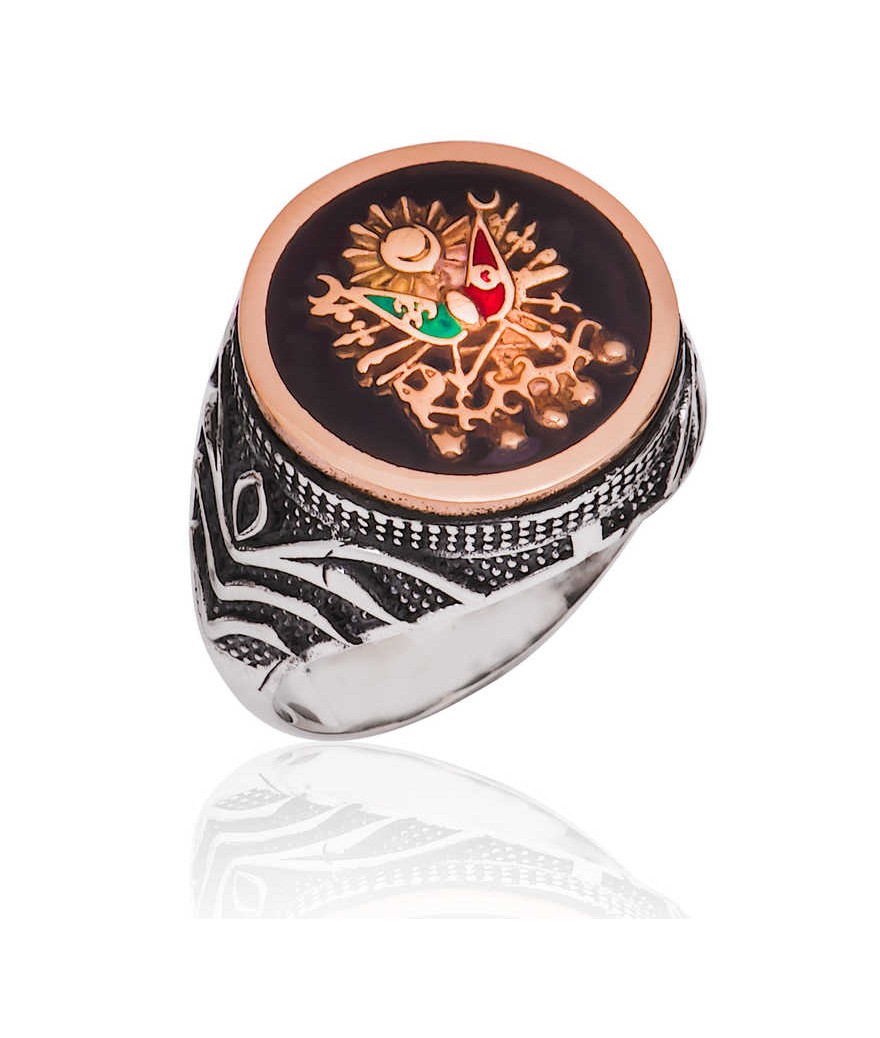 Gümüş Osmanlı Devlet Armalı Erkek Yüzük