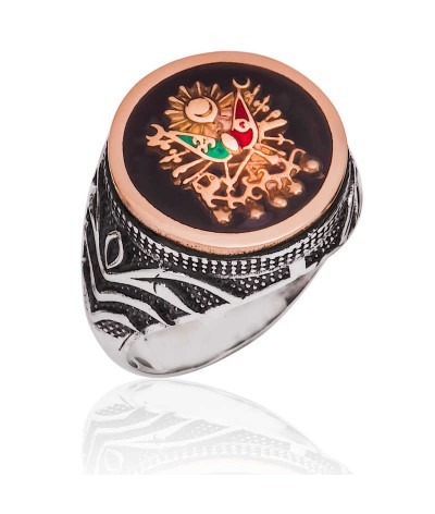 Gümüş Osmanlı Devlet Armalı Erkek Yüzük