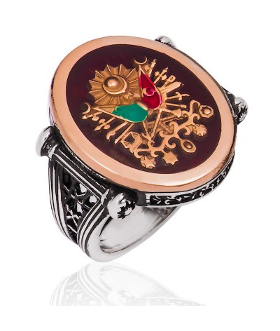 Gümüş Osmanlı Armalı Erkek Yüzük