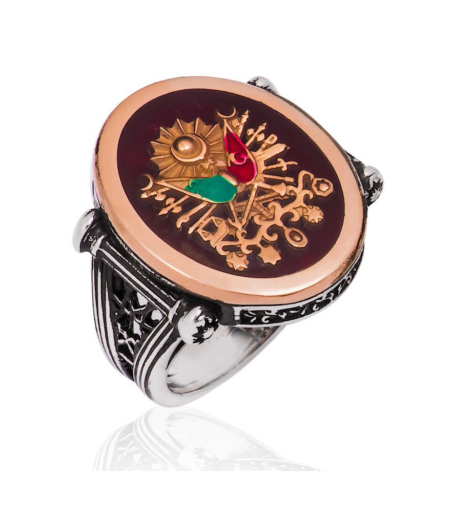 Gümüş Osmanlı Armalı Erkek Yüzük