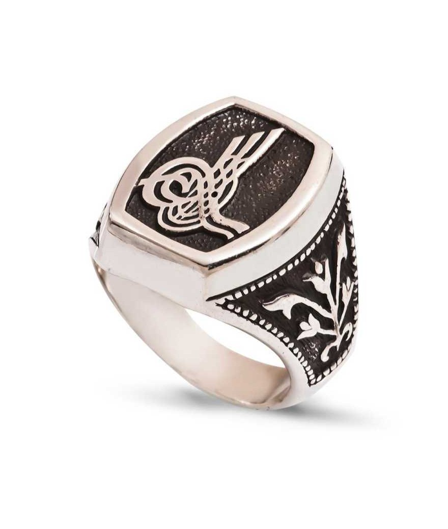 Gümüş Tuğralı Erkek Yüzük