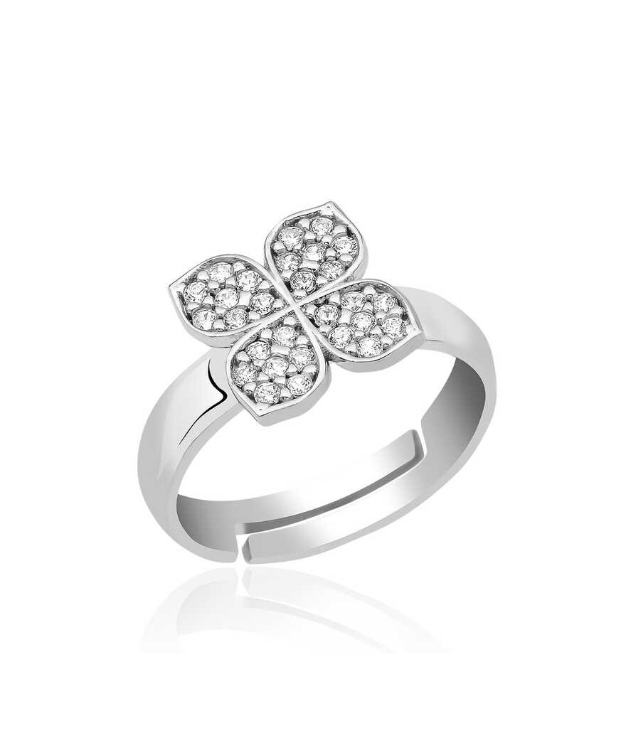 ​Gümüş Rüzgar Gülü Çiçek Yüzük