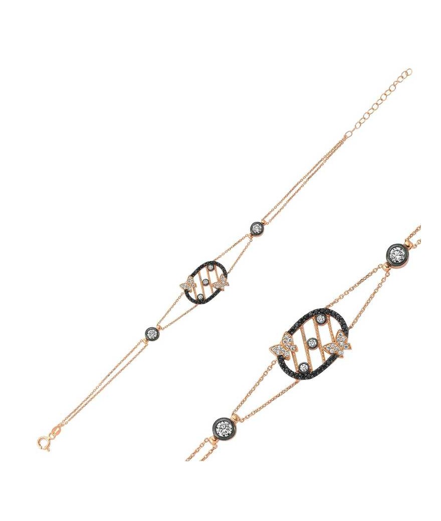 Gümüş Taşlı Kelebek Bayan Bileklik