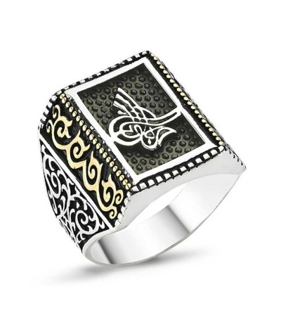 Gümüş Tuğralı Erkek Yüzük