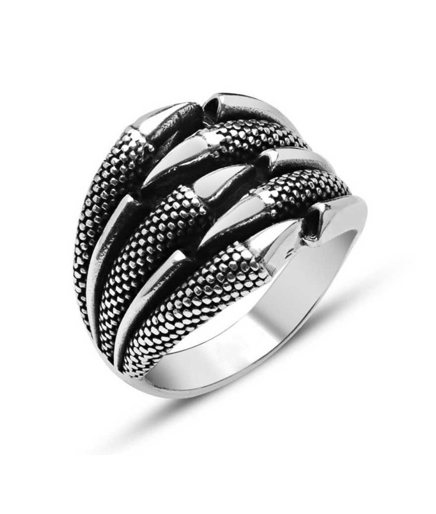 Gümüş Kartal Pençesi Erkek Yüzük