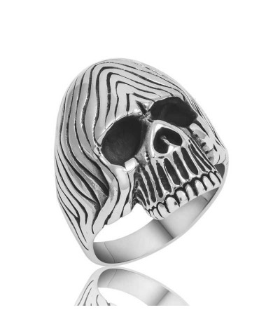 Gümüş Kuru Kafa Erkek Yüzük