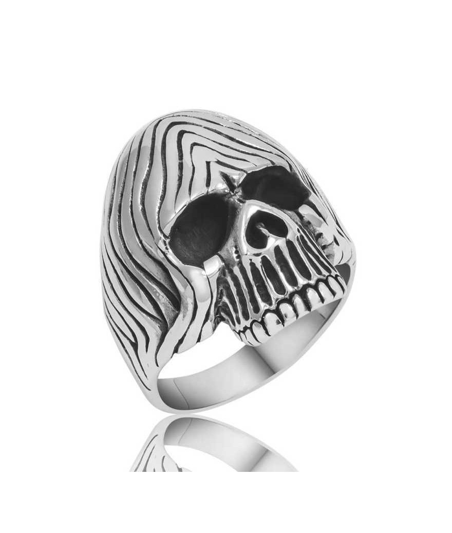 Gümüş Kuru Kafa Erkek Yüzük