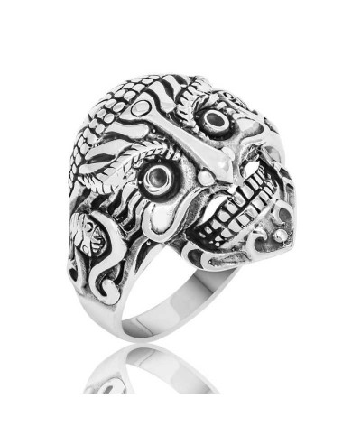 Gümüş Kuru Kafa Erkek Yüzük