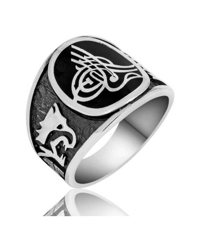 Gümüş Tuğralı Erkek Yüzük