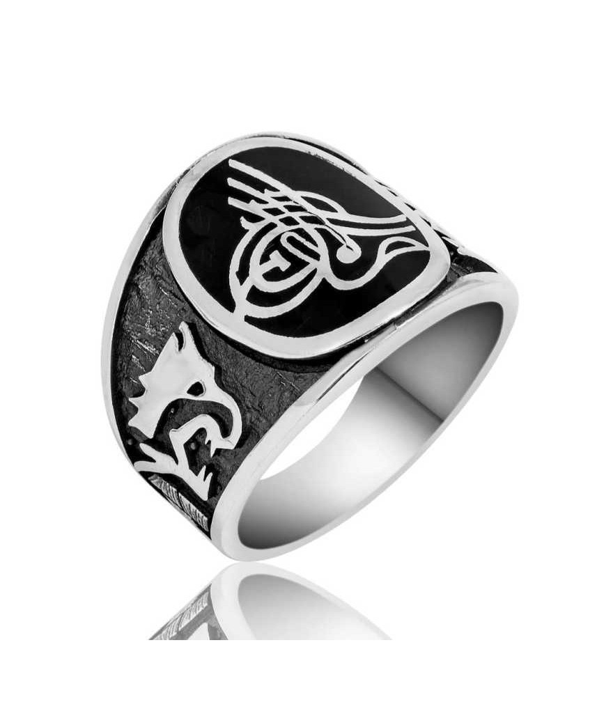 Gümüş Tuğralı Erkek Yüzük