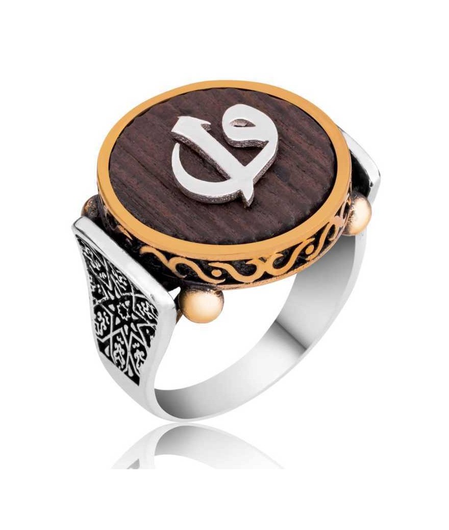 Gümüş Kuka Elif Vav Erkek Yüzük