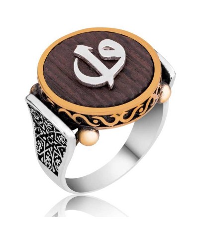 Gümüş Kuka Elif Vav Erkek Yüzük