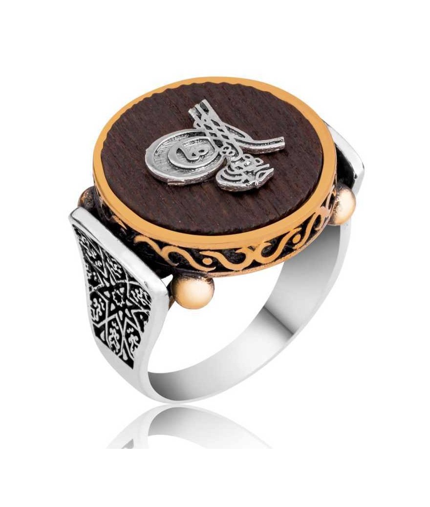 Gümüş Tuğralı Kuka Erkek Yüzük