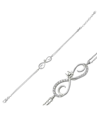 Gümüş Sonsuz Aşk Bayan Bileklik