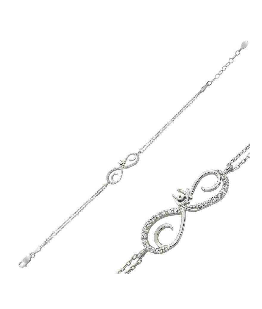 Gümüş Sonsuz Aşk Bayan Bileklik