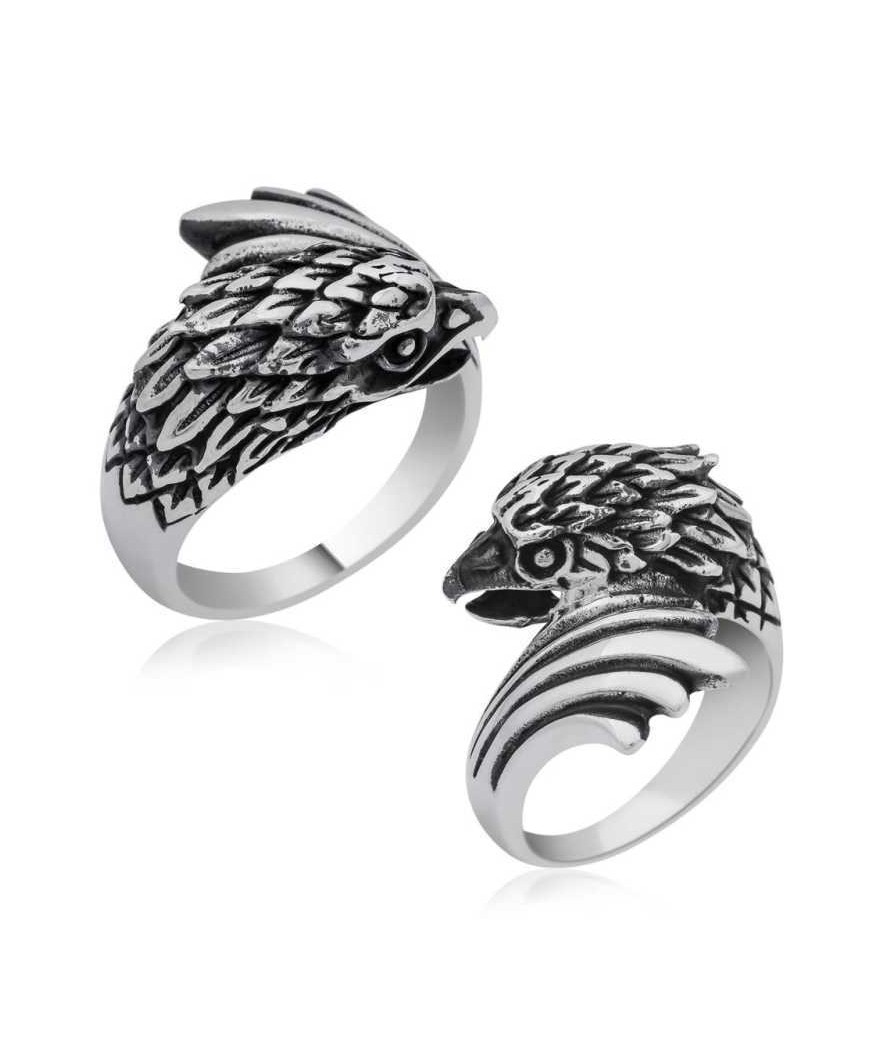 Gümüş Kartal Kafası Erkek Yüzük