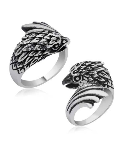 Gümüş Kartal Kafası Erkek Yüzük