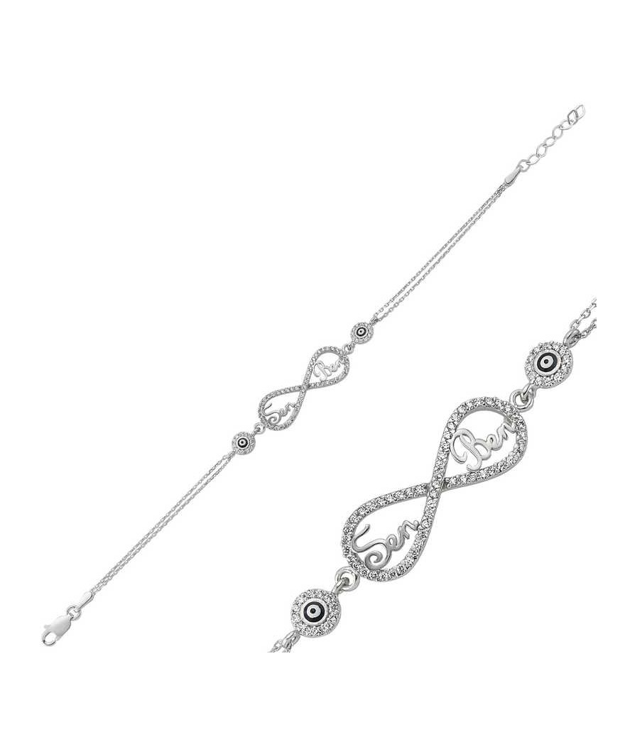 Gümüş Sonsuzluk Sen Ben Bayan Bileklik