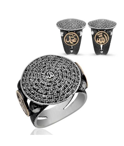 Gümüş Esma-ül Hüsna Erkek Yüzük