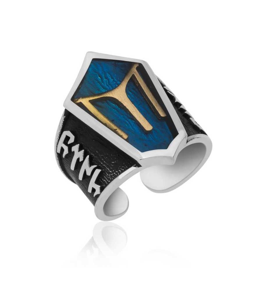 Gümüş Kayı Boyu Armalı Erkek Yüzük