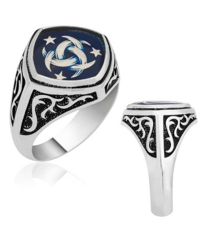 Gümüş Teşkilat-ı Mahsusa Armalı Erkek Yüzük