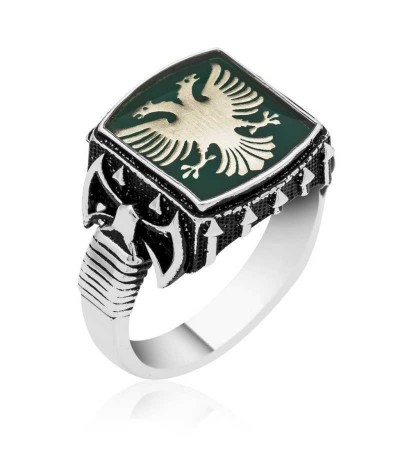 Gümüş Çift Başlı Kartal Yüzük