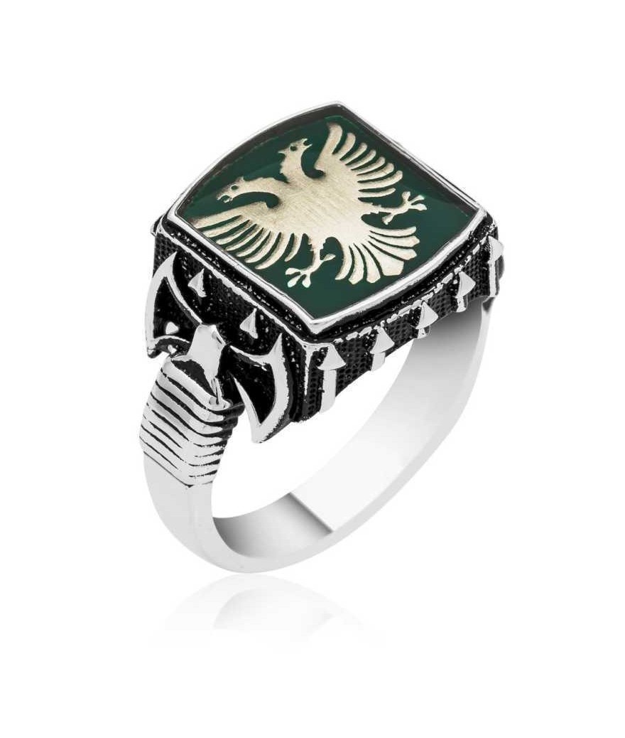 Gümüş Çift Başlı Kartal Yüzük
