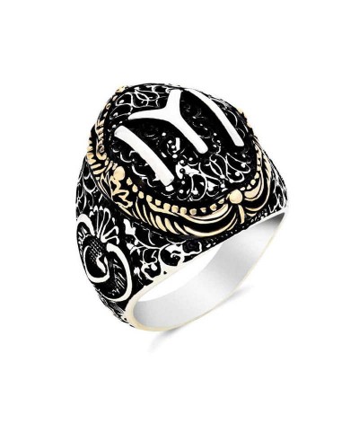 Gümüş Kayı Boyu Armalı Yüzük