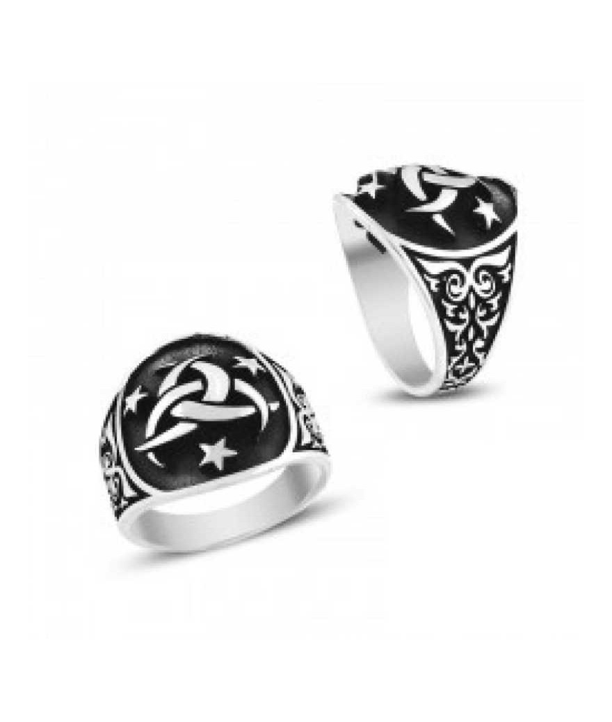 Gümüş Teşkilat-ı Mahsusa Armalı Erkek Yüzük