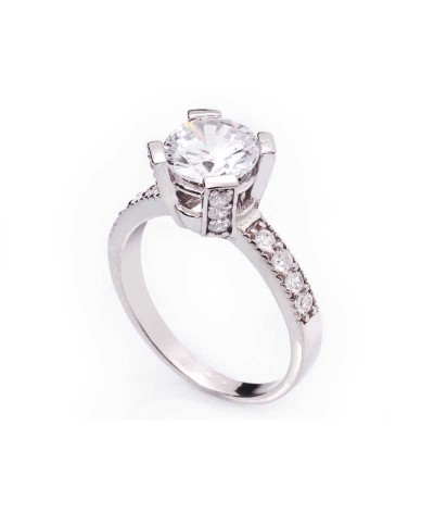 Gümüş Tek Taş Bayan Yüzük