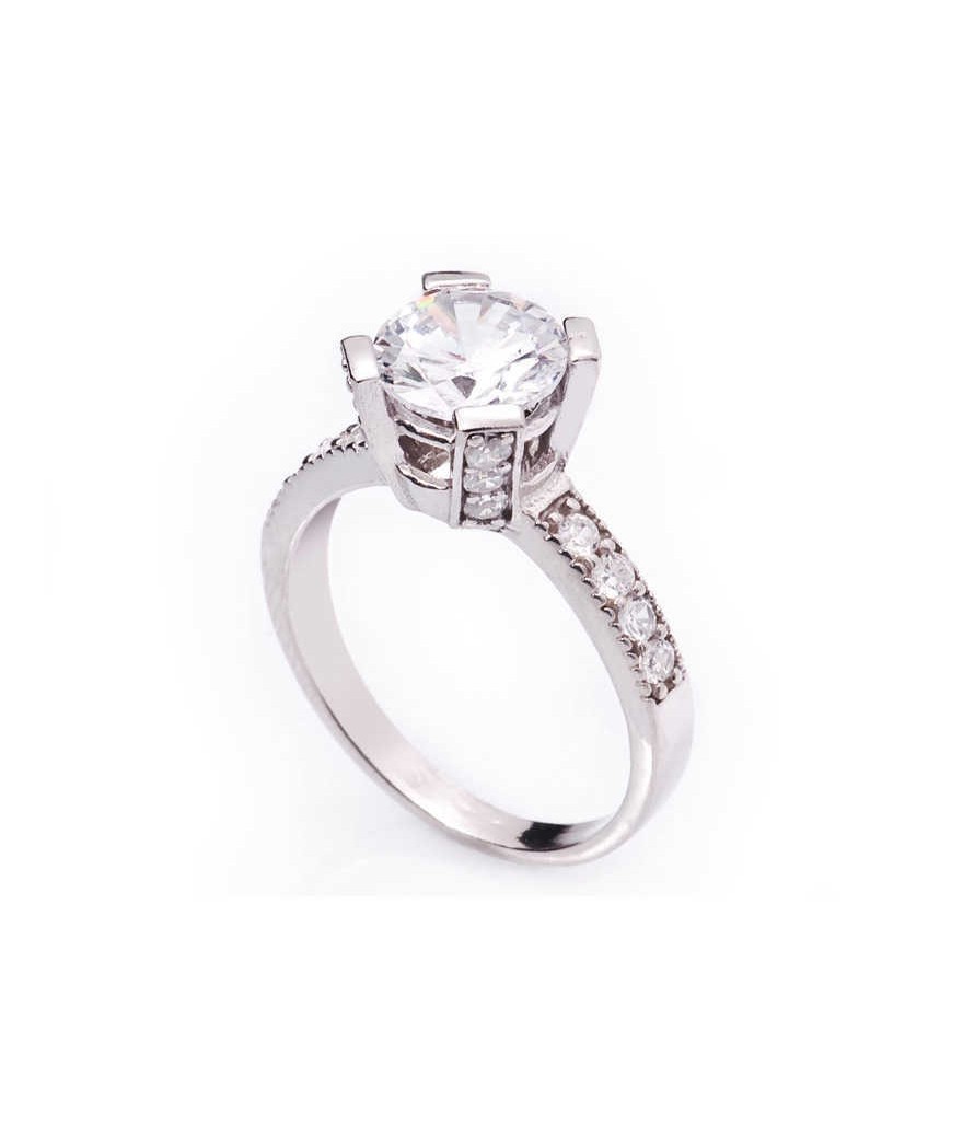 Gümüş Tek Taş Bayan Yüzük