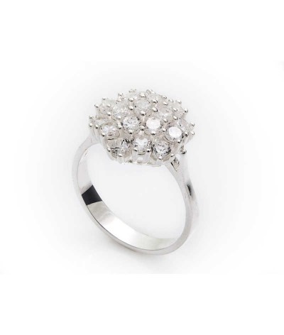 Gümüş Çok Taşlı Bayan Yüzük