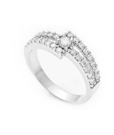 Gümüş Çoktaşlı Bayan Yüzük