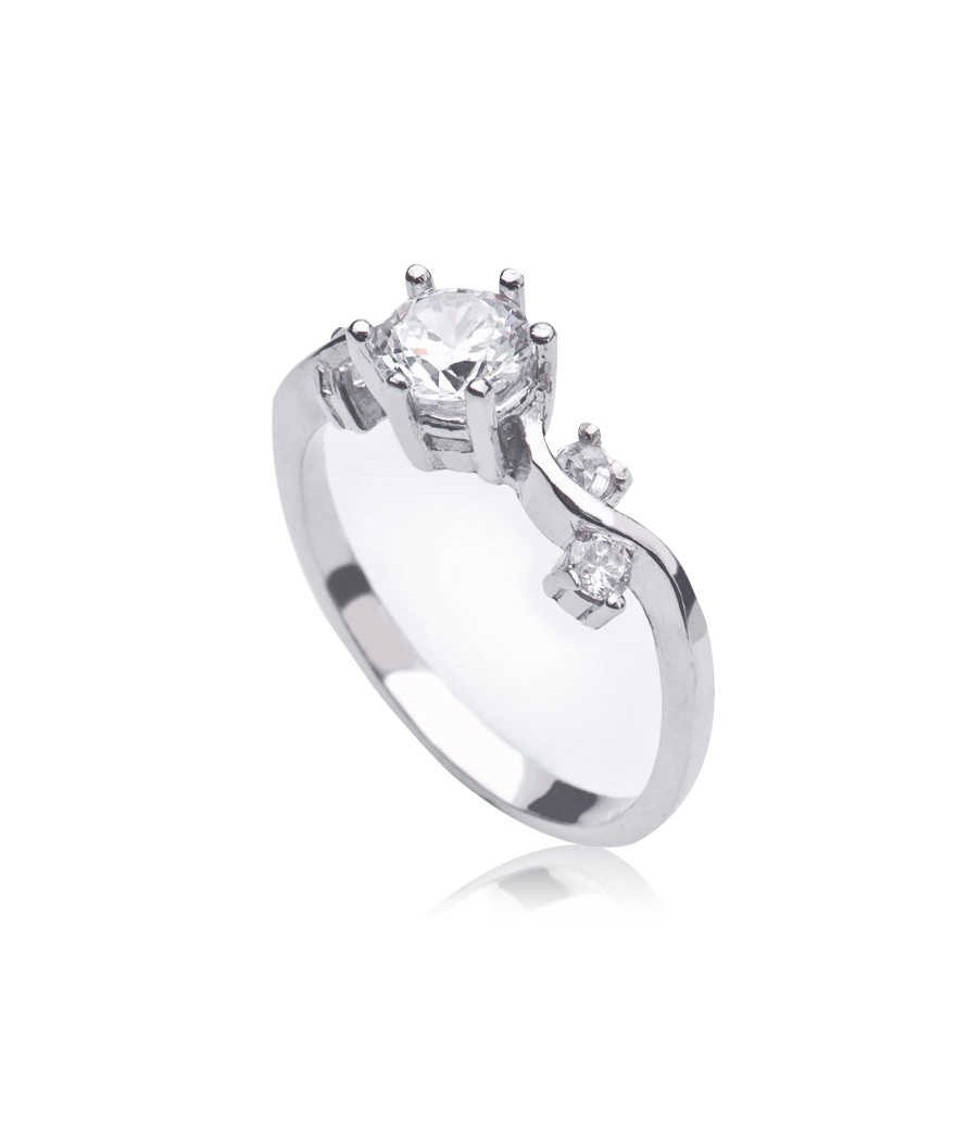 Gümüş Tek Taş Bayan Yüzük