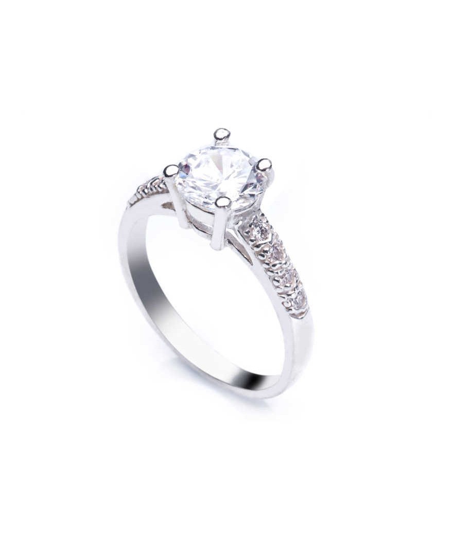 Gümüş Zirkon Tek Taş Bayan Yüzük